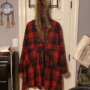 Beautiful plaid fall jacket. Red/ Black